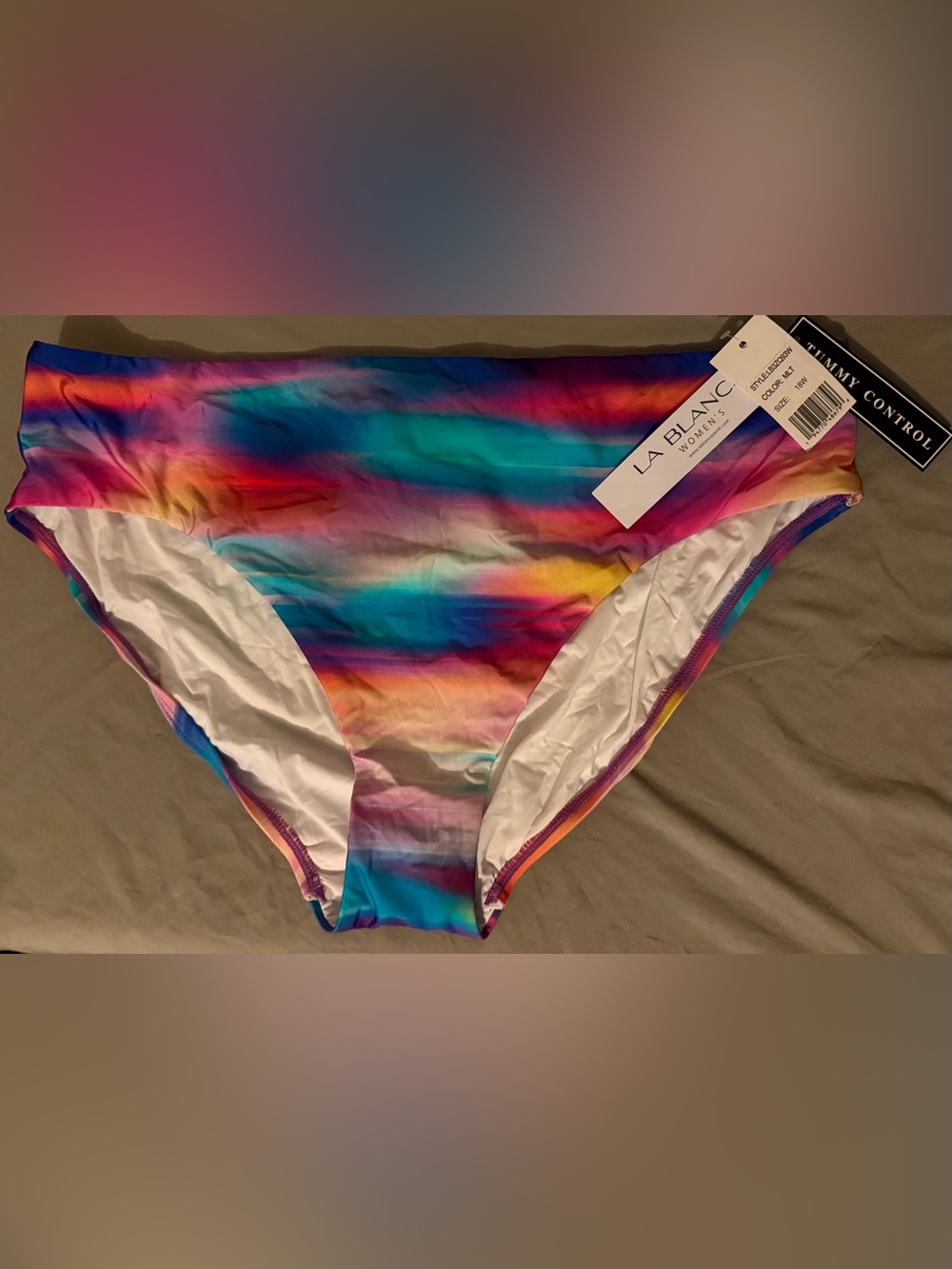 La Blanca Rainbow Gradient Bikini Bottoms - Blue Pink Yellow